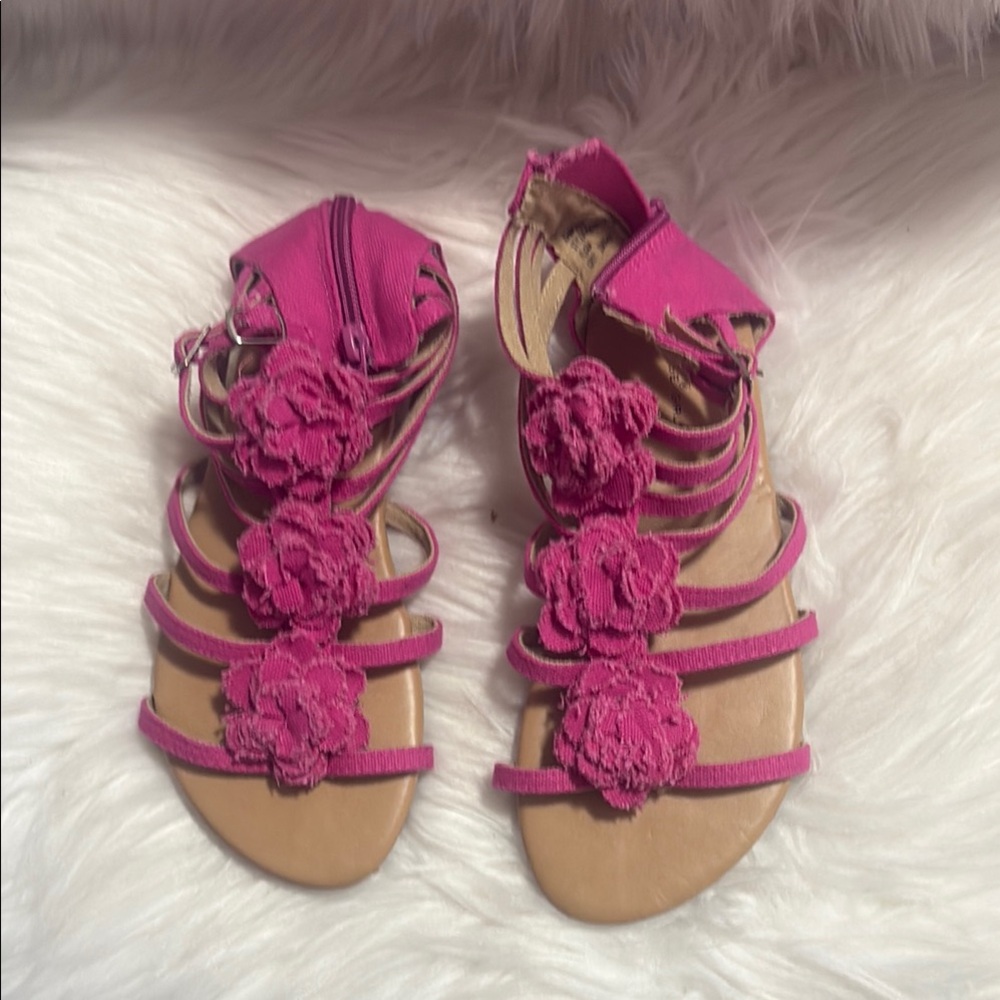 Rampage Pink Kids Sandals with Floral Design